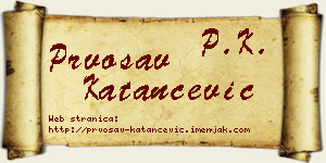 Prvosav Katančević vizit kartica